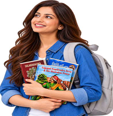 Reader holding books