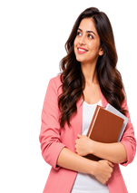 Woman holding books